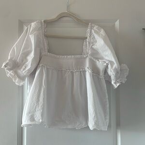 Tuckernuck Hyacinth House White cropped blouse